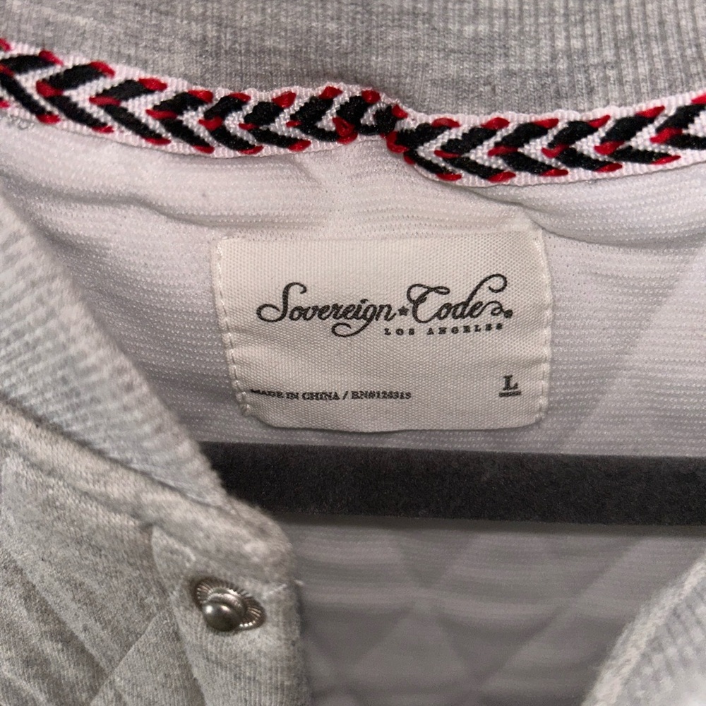 Sovereign Code Gray Zip Up Sweater - Picture 3 of 3